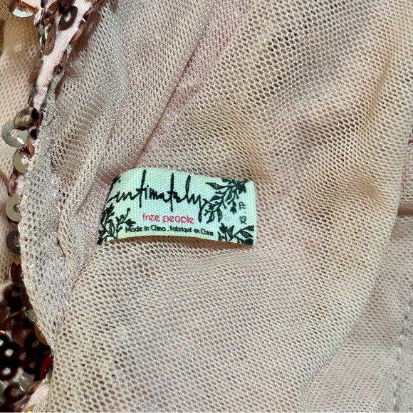 Free People SEQUIN Bralette Top Cropped Tank‎ Festival Party SIZE XS - Picture 3 of 3